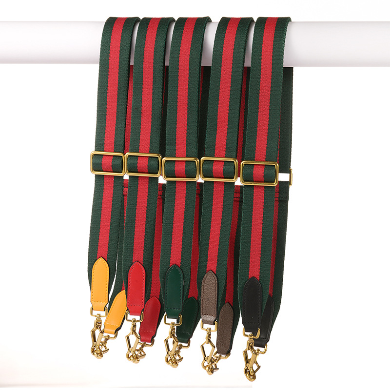 Picture of Suitable for G-Chi Adjustable 3.8CM Canvas Ribbon F-46 Shoulder Crossbody Green Red Bag Belt Single Buy Replacement Shoulder Belt