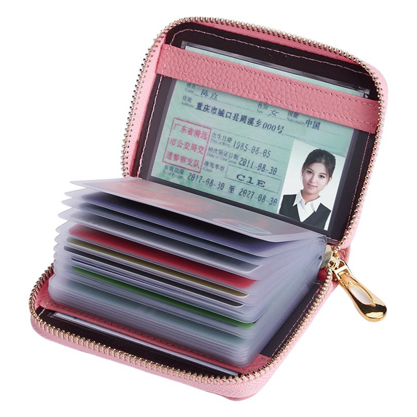 Retro Card Holder for Men, Anti-Degaussing, Multiple Card Slots, Ultra-Thin Id Card Holder for Women, Anti-Theft, Large-Capacity Bank Card Holder
