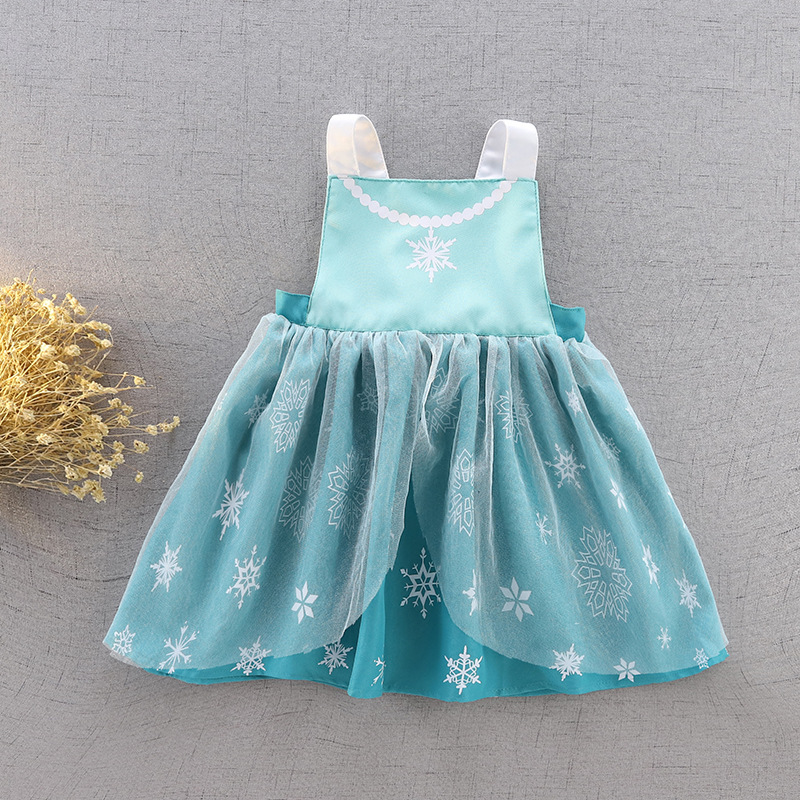 Picture of 2022 new bib apron newborn snow white ice and snow painting dining waterproof princess dress one-piece delivery