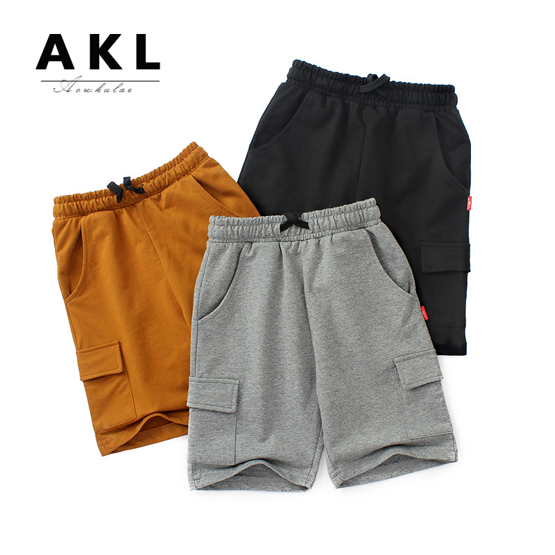 Picture of Children's Clothing Summer Children's Pants New Boys' Shorts Large Children's Thin Solid Color Crane Pants Children's Pants