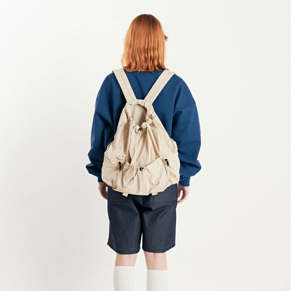 Picture of Cross-Border 2024 New Korean Niche Student Nylon Cloth Backpack School Bag Women's Large Capacity Travel Drawstring Backpack