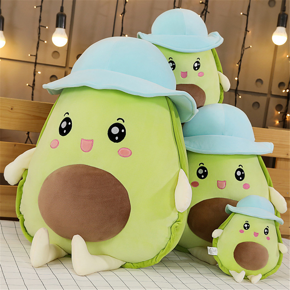 Down Cotton Hooded Avocado Doll Pillow Plush Toy Fruit Rag Doll