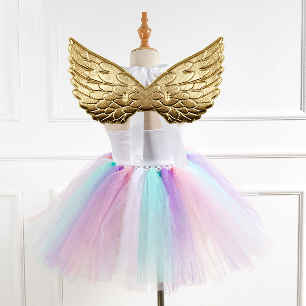 Picture of European and American Children's Clothing Sequin Mesh Handmade Girl's Dress Children's Performance Dress Princess Dress One-Corner Headwear