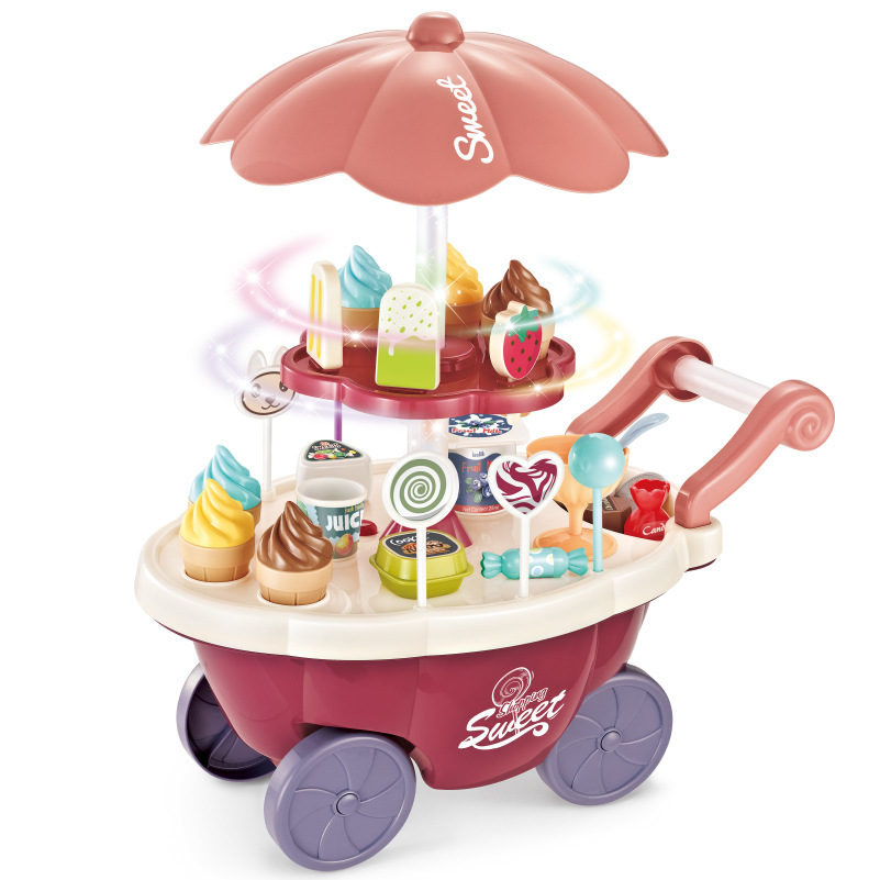 Picture of Children's Play Home Ice Cream Car Toy Girl 3-6 Years Old Simulation Cart Candy Car Birthday Gift Set