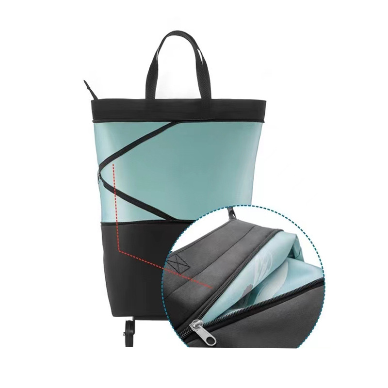 Picture of Multi-purpose lightweight folding shopping cart thickened portable shopping bag with supermarket environmental protection trolley large capacity wheels