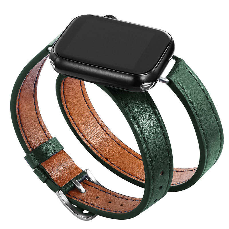 Picture of Suitable for Apple Watch Band Apple watch9/8/7/6/4 Slim-Fit Double-Circle Slim Waist Apple Leather Watch Band