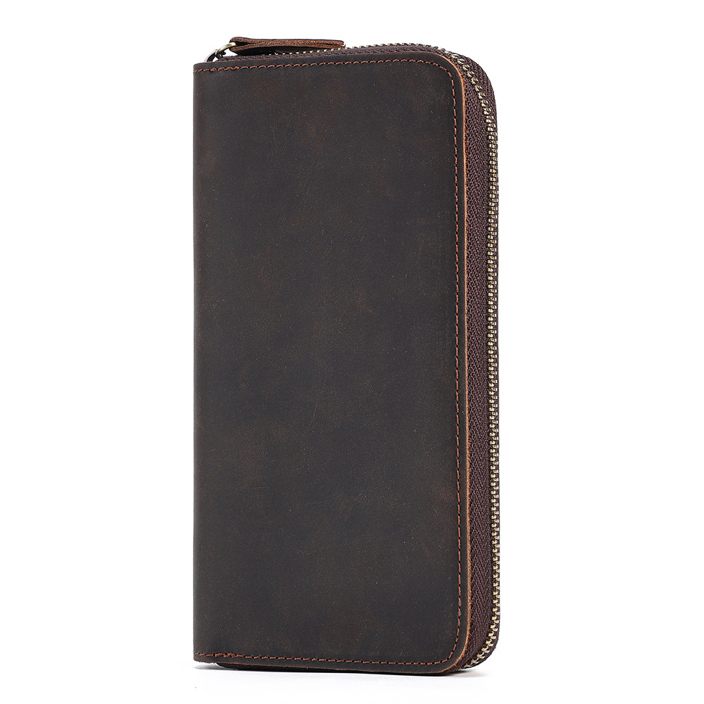 Picture of Cross-Border Retro Crazy Horse Leather Wallet Men's Rfid Business Long High-End Clutch Bag Genuine Leather Wallet Men's Wallet