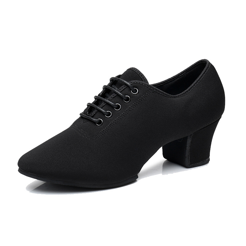 Picture of Female Adult Latin Dance Shoes Teacher's Shoes Oxford Cloth Mid-Heeled Square Dance Shoes Dancing Soft Sole Ballroom Dance Breathable
