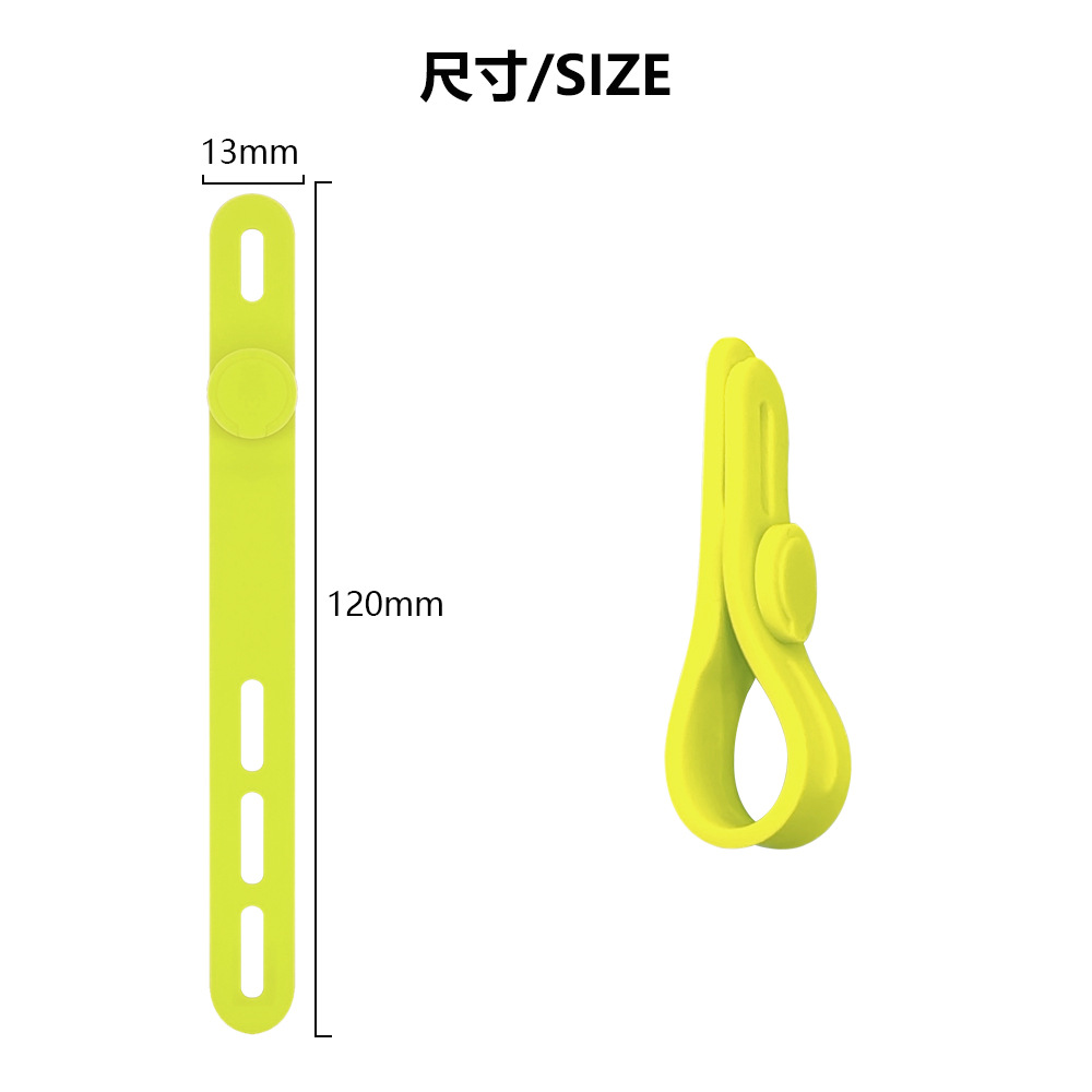 Picture of P2 Round Buckle Silicone Cable Tie Adjustable Cable Organiser Data Line Power Cord Storage Winding Wire Tape Wire Gage