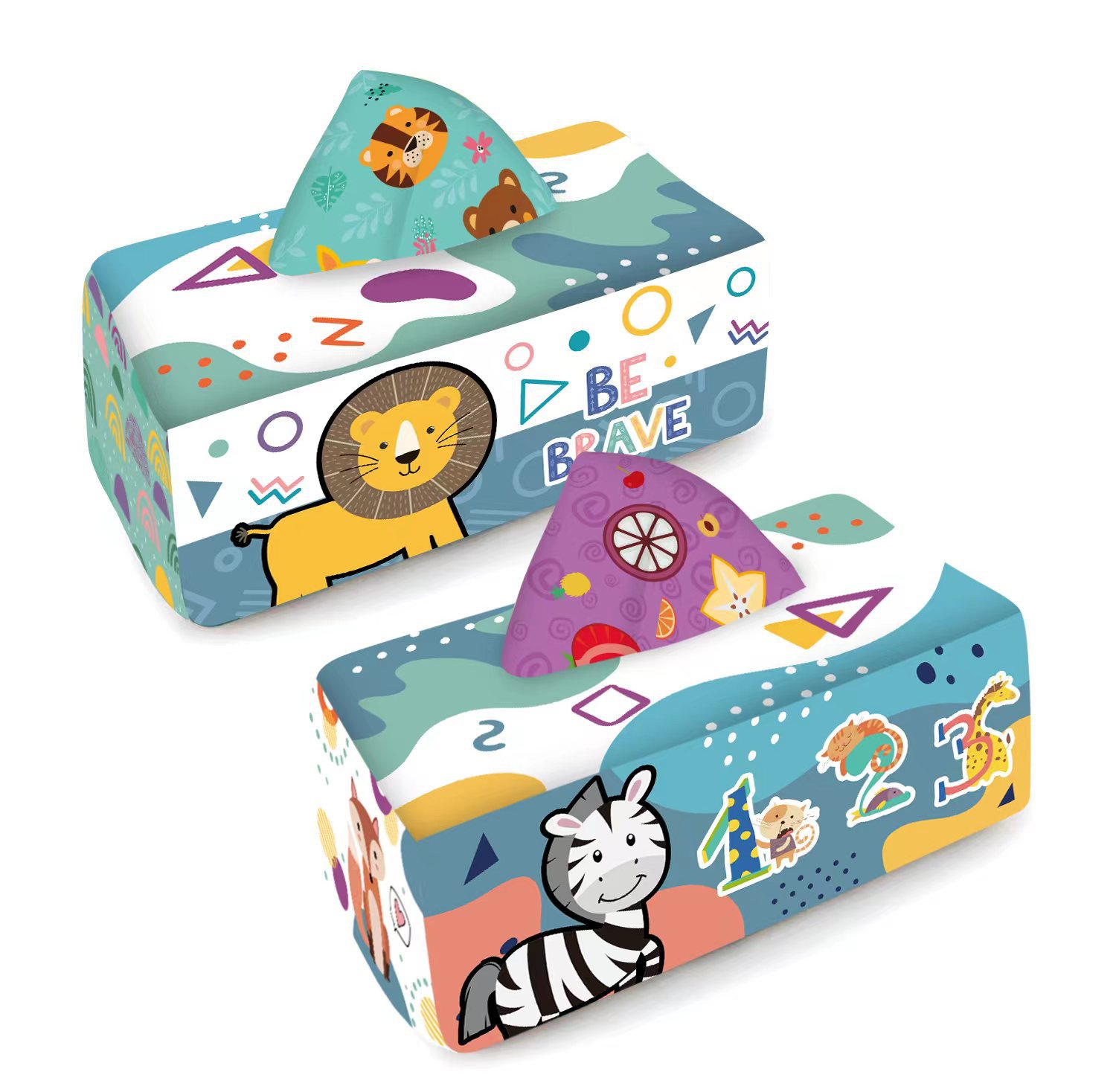 Picture of Baby's tissue box, which can't be torn apart, baby's 0-1 year old tissue toy educational early education cloth towel