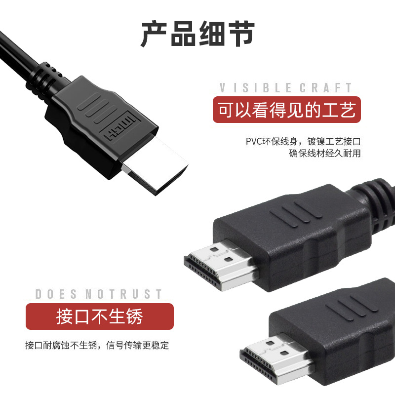 Picture of Hdmi hd line 1.4 version computer monitor cable 1080p set-top box TV data cable in stock wholesale