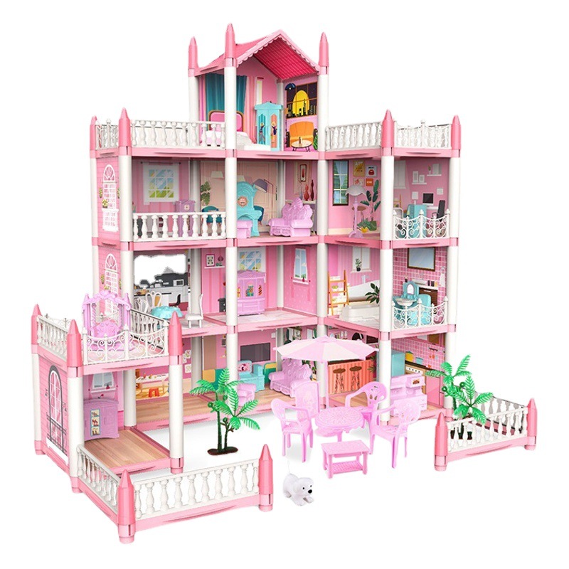 Cross-border Hot Selling Children's Building Blocks Assembled Villa Toy House Princess Castle House Play House Doll House Villa Toys