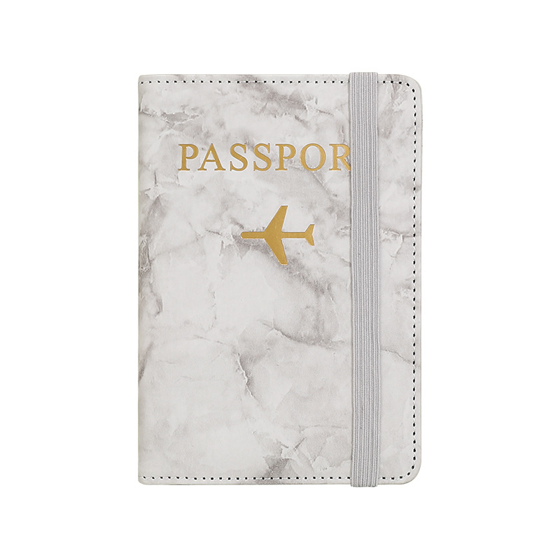 Picture of Factory Direct pu passport holder multi-function ticket holder short certificate bag marbling storage passport protective cover