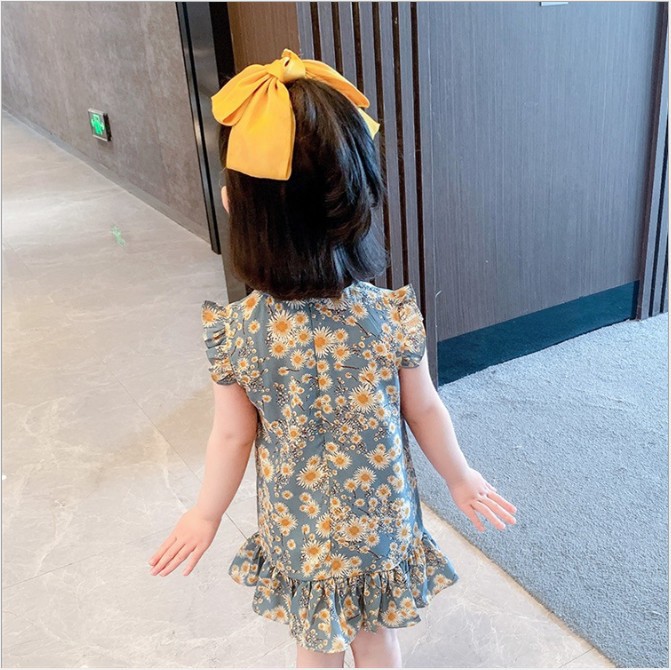 Picture of Girls Cheongsam Summer Little Girl Cheongsam Dress Chinese Style Retro dress Baby Girl Princess Dress 6112