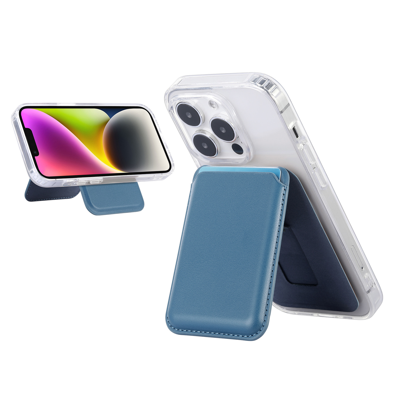 Picture of Suitable for Iphone16 Strong Magnetic Magsafe Card Holder Official Color Number Multi-Functional Bracket Storage Wallet Holder