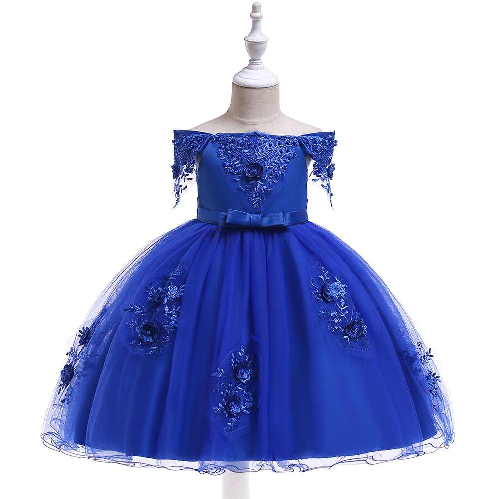 Picture of Factory Wholesale 2025 European and American New Mesh Host Catwalk Performance Princess Dress Flower Girl Girl Dress
