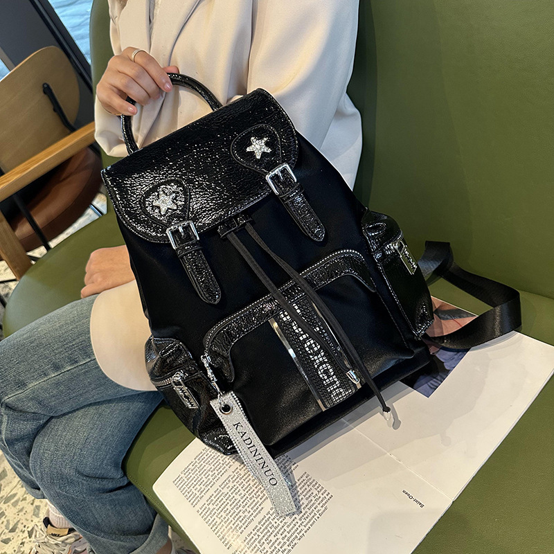 Picture of Western Internet Celebrity Backpack Women's 2025 New Soft Leather Casual Versatile Fashion Backpack Large Capacity Drawstring Travel Bag