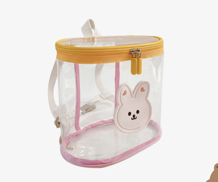 Picture of Ins K-Style of Dot Same Animal Contrast Transparent Backpack Kindergarten Beach Cosmetics Bag Transparent Jelly Bag