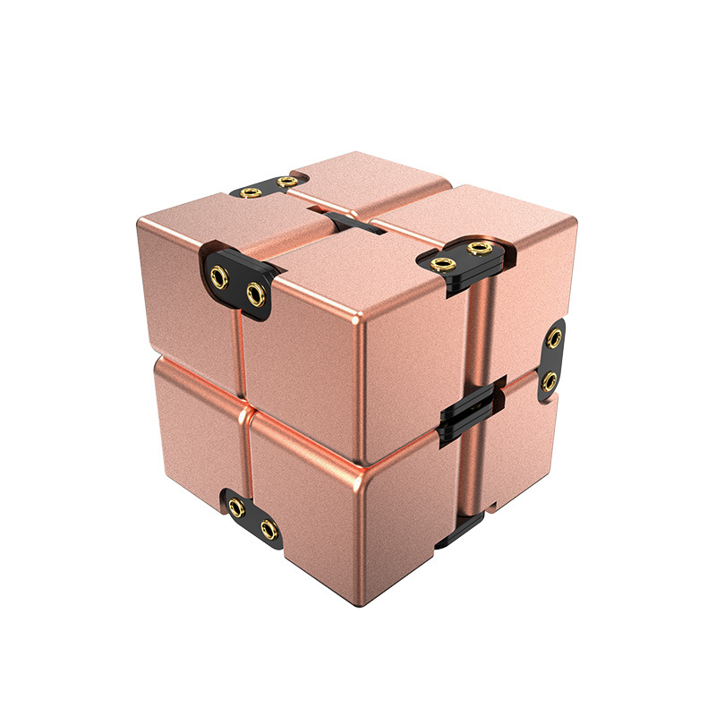 Picture of Cross-border Aluminum Alloy Infinite Rubik's Cube Decompression Artifact Fingertip Gyro Toy Shake Decompression Flip Pocket Square