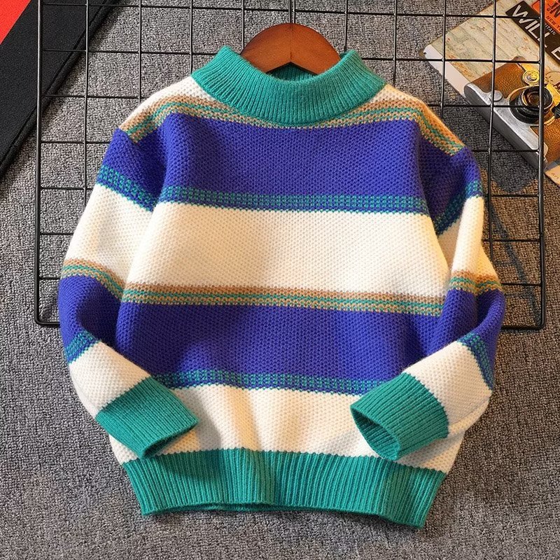 Picture of Children's Thin Knitwears, Spring & Fall Boys' Stripesd Knitwears, Autumn Clothes, Medium and Large Kidsren's Baby Pullover Tops, Knitwears, Winter