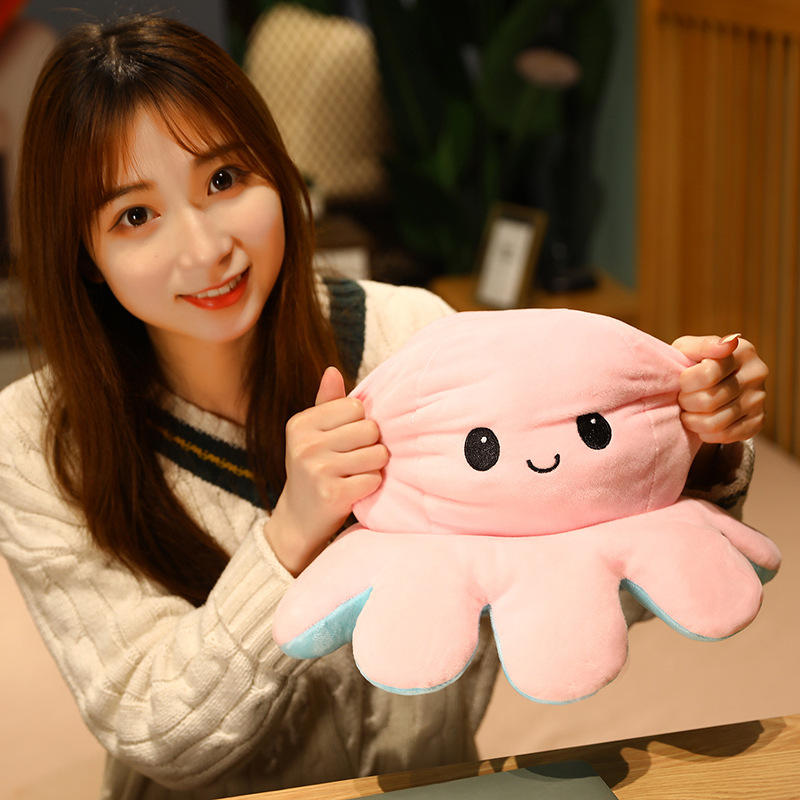 Picture of Flip Small Octopus Doll Double-sided Flip Doll Children Octopus Plush Toy Expression Face-changing Octopus Doll