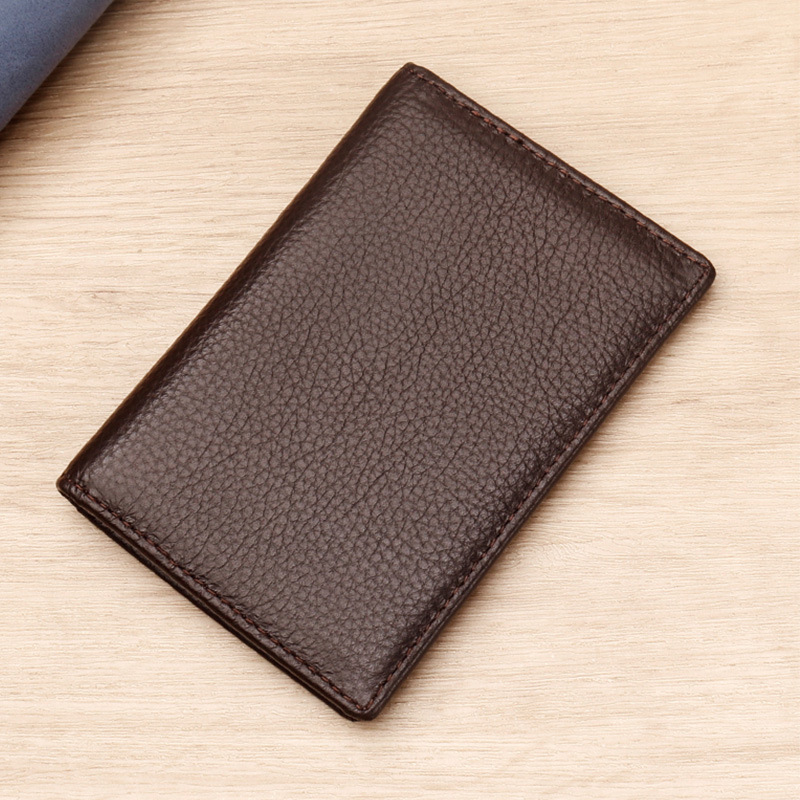 Picture of Men's Genuine Leather Card Holder Customized Litchi Pattern Top Layer Cowhide Credit Card Holder Anti-Magnetic RFID Customized 8106