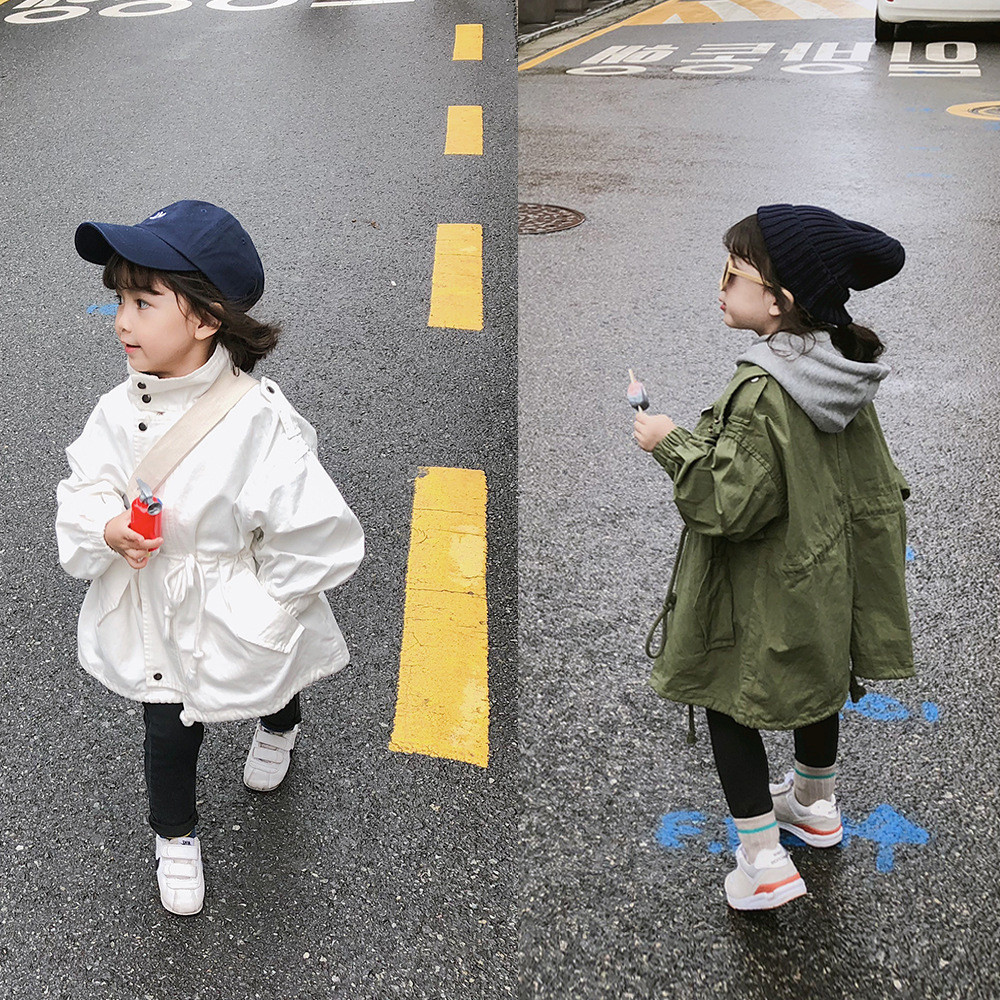 Children's Clothing 2025 Spring & Fall New Style Girls' Outwears with Rope Windbreakers Korean Style Baby Girl Outwears Fashionable Little Girls
