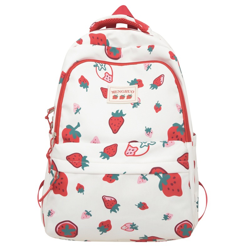 Picture of Japanese Style Fresh Style Distinctive Graffiti Junior High School Schoolbag Women's Large Capacity Casual Strawberry Bear Printed Backpack