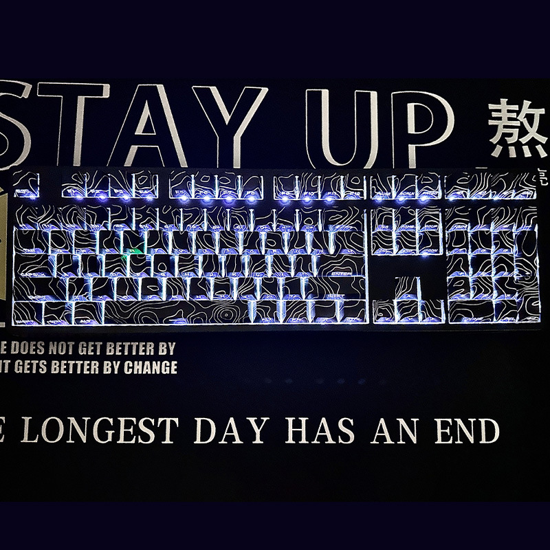 Picture of Original height contour terrain PBT thermal sublimation side engraved transparent keyboard keycap personalized creative diy customized