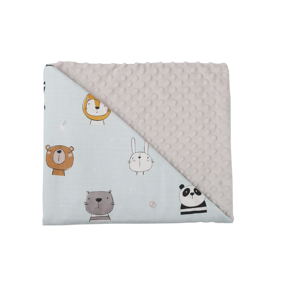 Picture of Yinxiuli 4-layer thickened gauze breathable stroller baby blanket children's pacifying peas blanket cartoon blanket cross-border