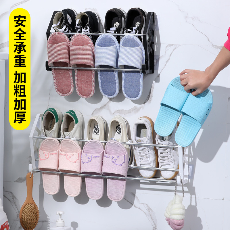 Picture of The Philippines's Best-Selling Punch-Free and Nail-Free Door Behind Simple Shoe Rack Assembly Shoe Rack Bathroom Slipper Rack Wall-Mounted Storage Rack