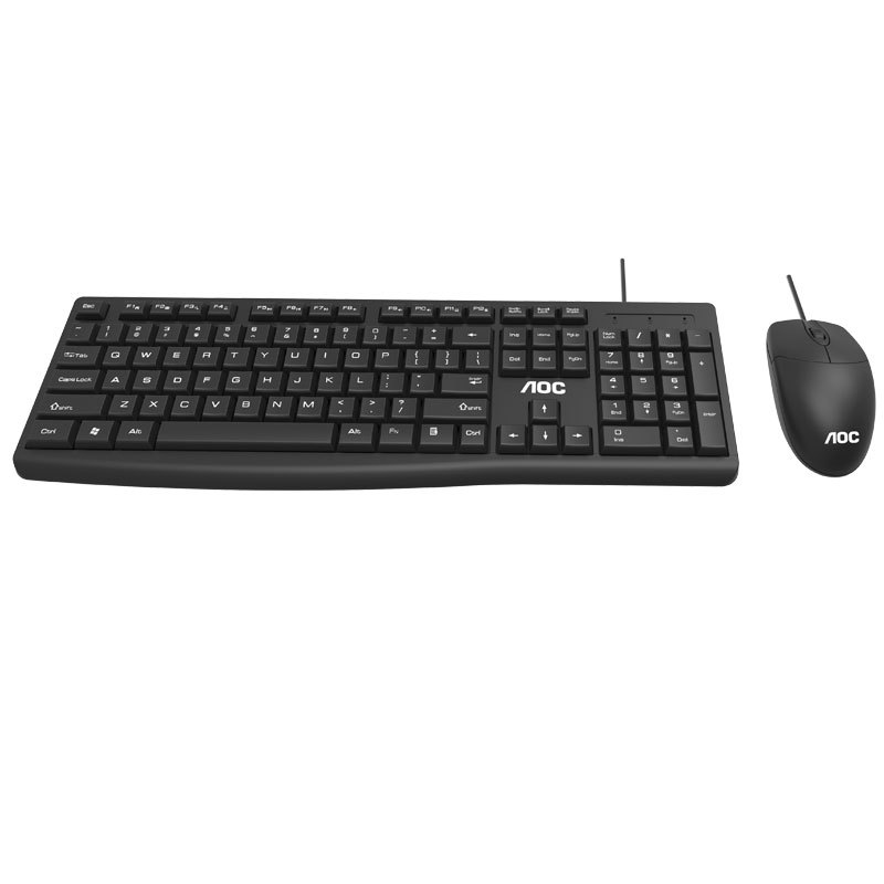 Picture of AOC wired keyboard mouse KM151 set USB business desktop computer peripherals home office typing game