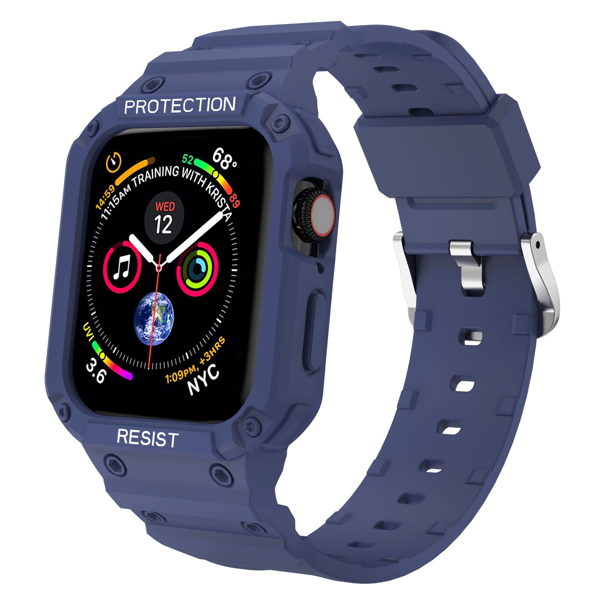 Picture of For Apple Watch One-piece Strap Silicone Drop-resistant iwatch87654321s9 Solid Color TPU Strap Wholesale