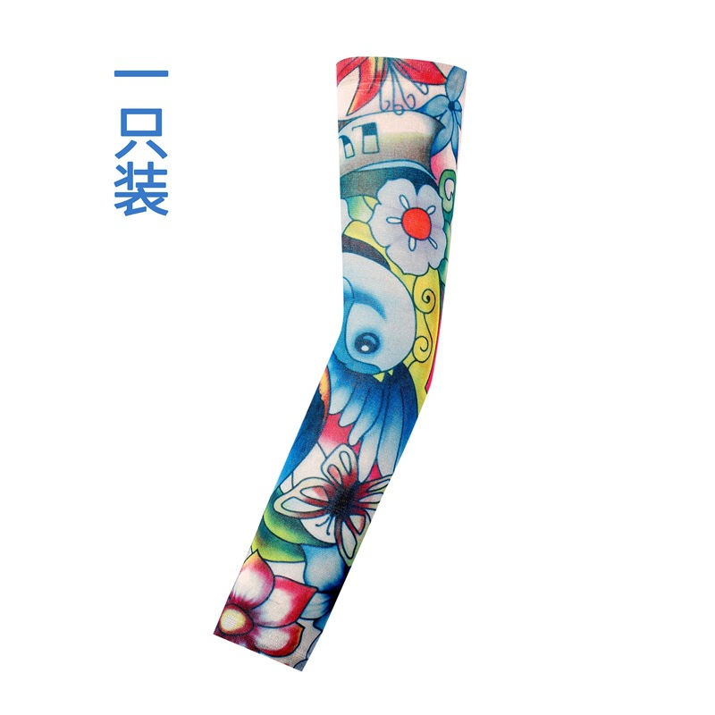 Picture of Outdoor Sleeve Tattoo Sleeve Seamless Men's and Women's Flower Arm Riding Sunscreen Sleeve Tattoo Arm Gifts