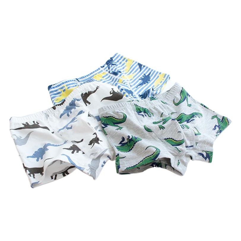 Children's Underwear Dinosaur Boys Four Corners Boys' Cartoon Shorts Pupil Boys 1-3-12 Years Old Boxer Panties