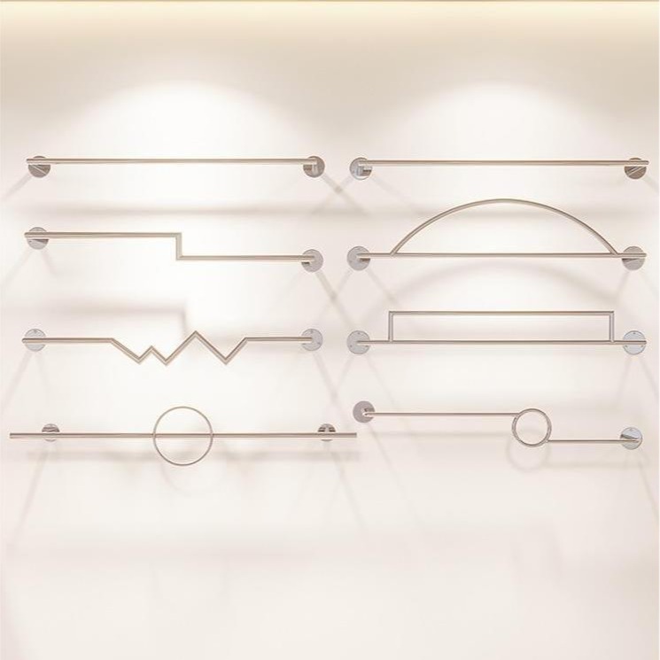 Stainless Steel Positive Hanging Display Rod Children's Clothing Store Display Rack Wall Hanging One-word Shelf Point Hanging Clothing Store Hanging Hangers