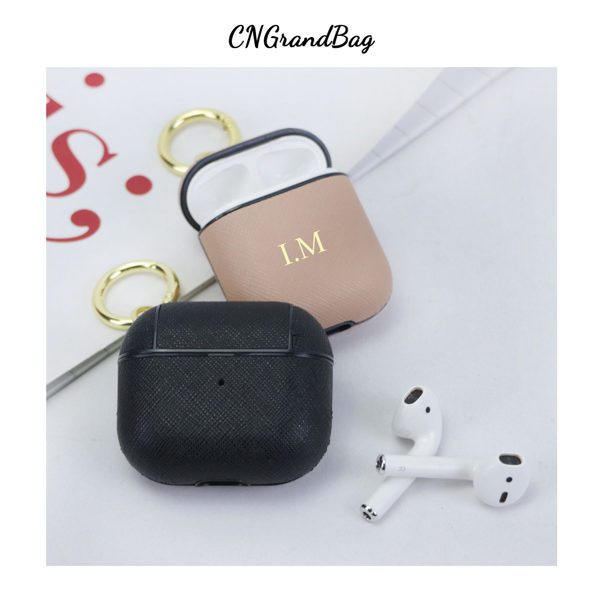 Picture of Leather Airpods 1/2/3 Pro Wireless Bluetooth Earphone Case Anti-drop Keychain Portable Hot Selling