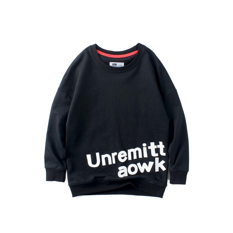 European-Style Children's Clothing Korean Version New Boys' Long-Sleeve Sweatshirt, Older Children's English Print Pullover Sweatshirt