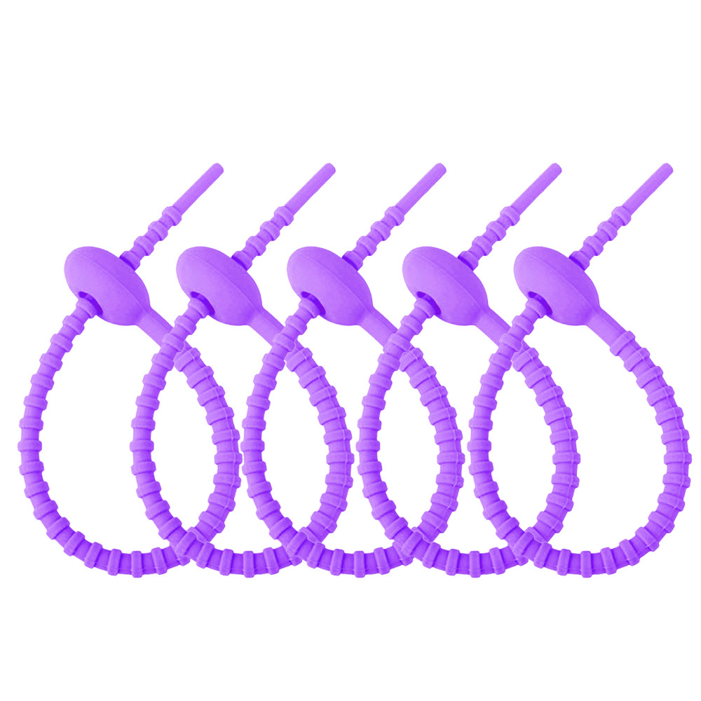 Picture of 215mm color silicone cable tie DIY jewelry pendant chattering blind box doll lanyard data cable storage winder