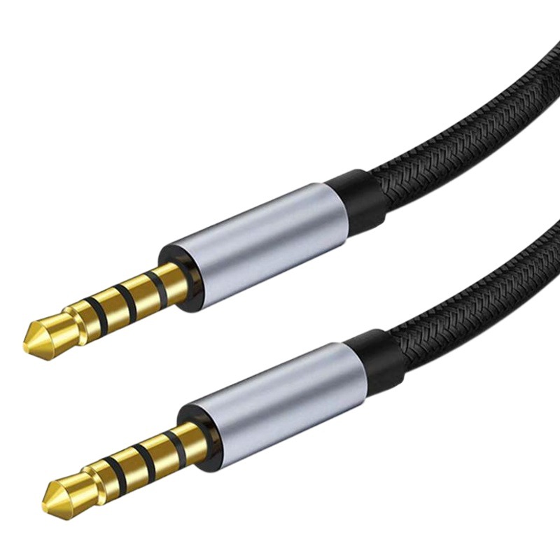 4-Core Mobile Phone Karaoke Microphone Live Audio Cable Sound Card Microphone Accompaniment Cable 3.5mm Recording Audio Cable