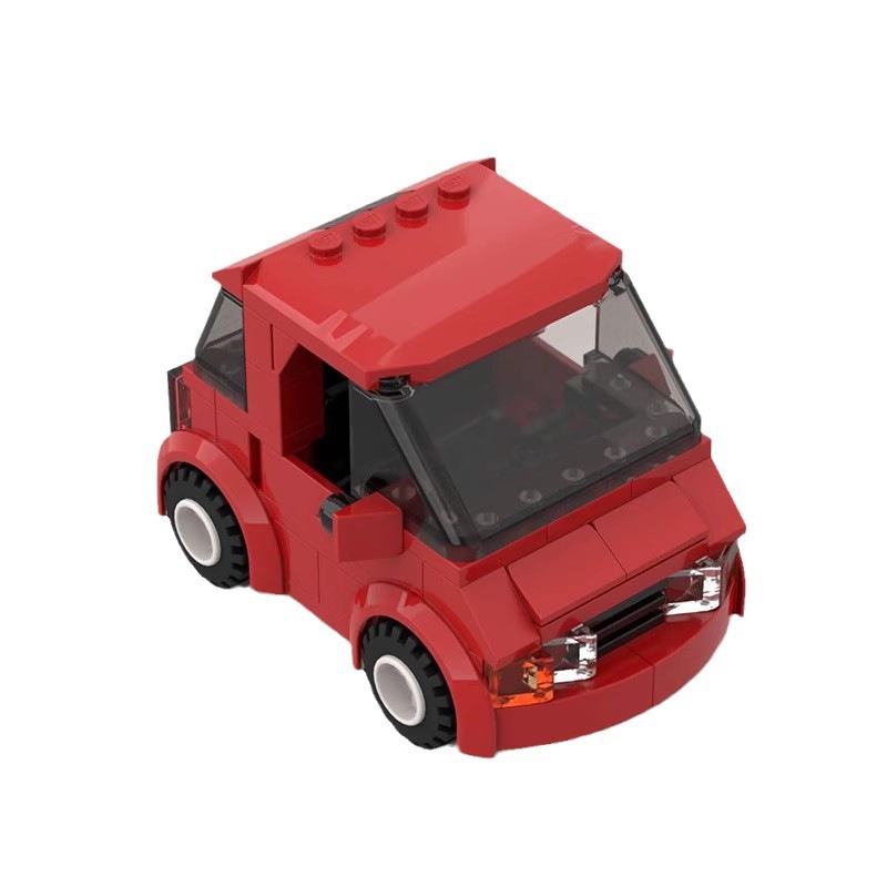 Picture of Red super cute small car MOC compatible with Lego building blocks domestic small particles suit car creative assembling gift
