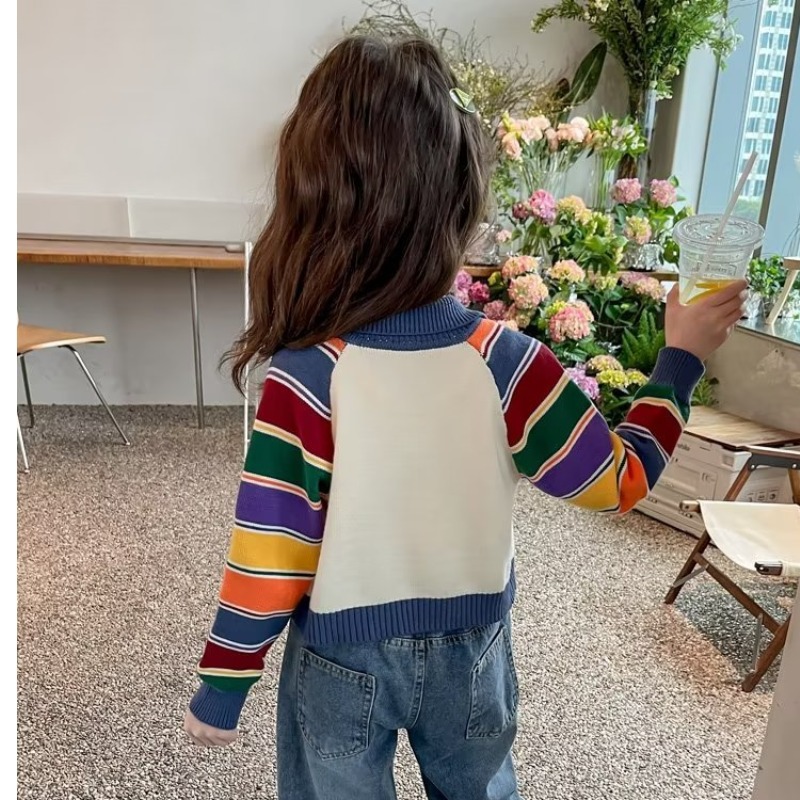 Picture of Girls' Sweater Coat Thin Spring and Autumn 2023 New Style Fashionable Autumn Children's Early Autumn Knitted Cardigan Autumn Wear