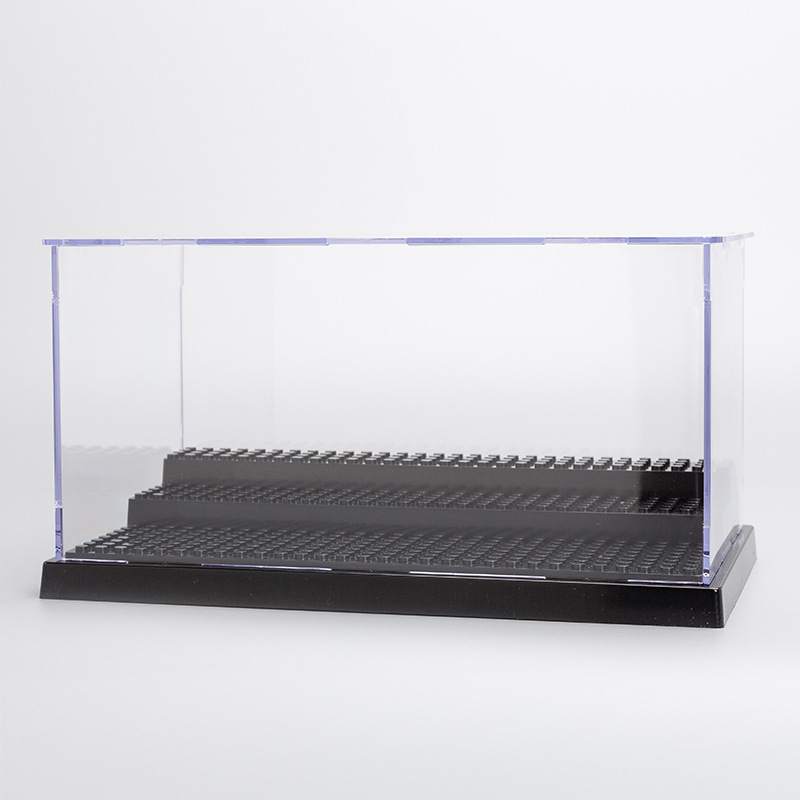 Picture of Three-layer dustproof storage box assembled building blocks display box transparent 3-layer acrylic display box large particle LOZ