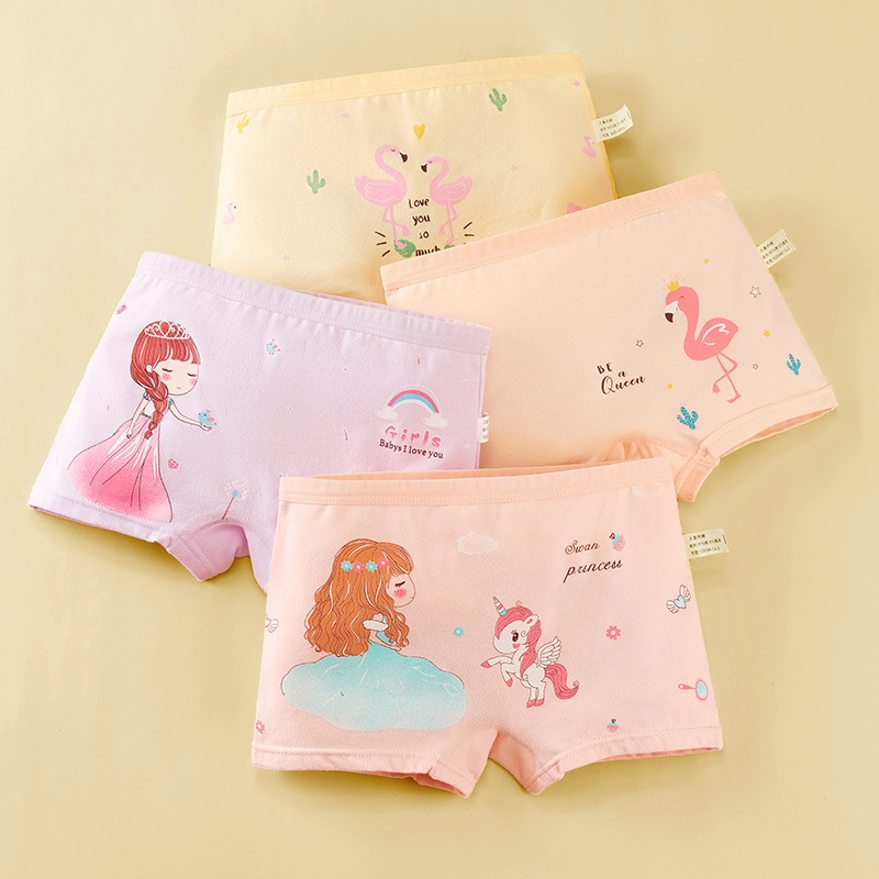Picture of Children's underwear girls' fine shuttle cotton children's underwear boxers Primary School Baby children's underwear summer