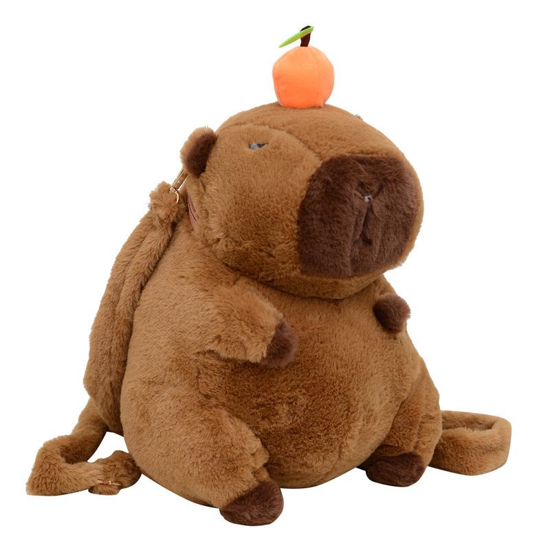 Picture of New school season children's backpack cute capybara shoulder shoulder stuffed bag kapibala student bag wholesale