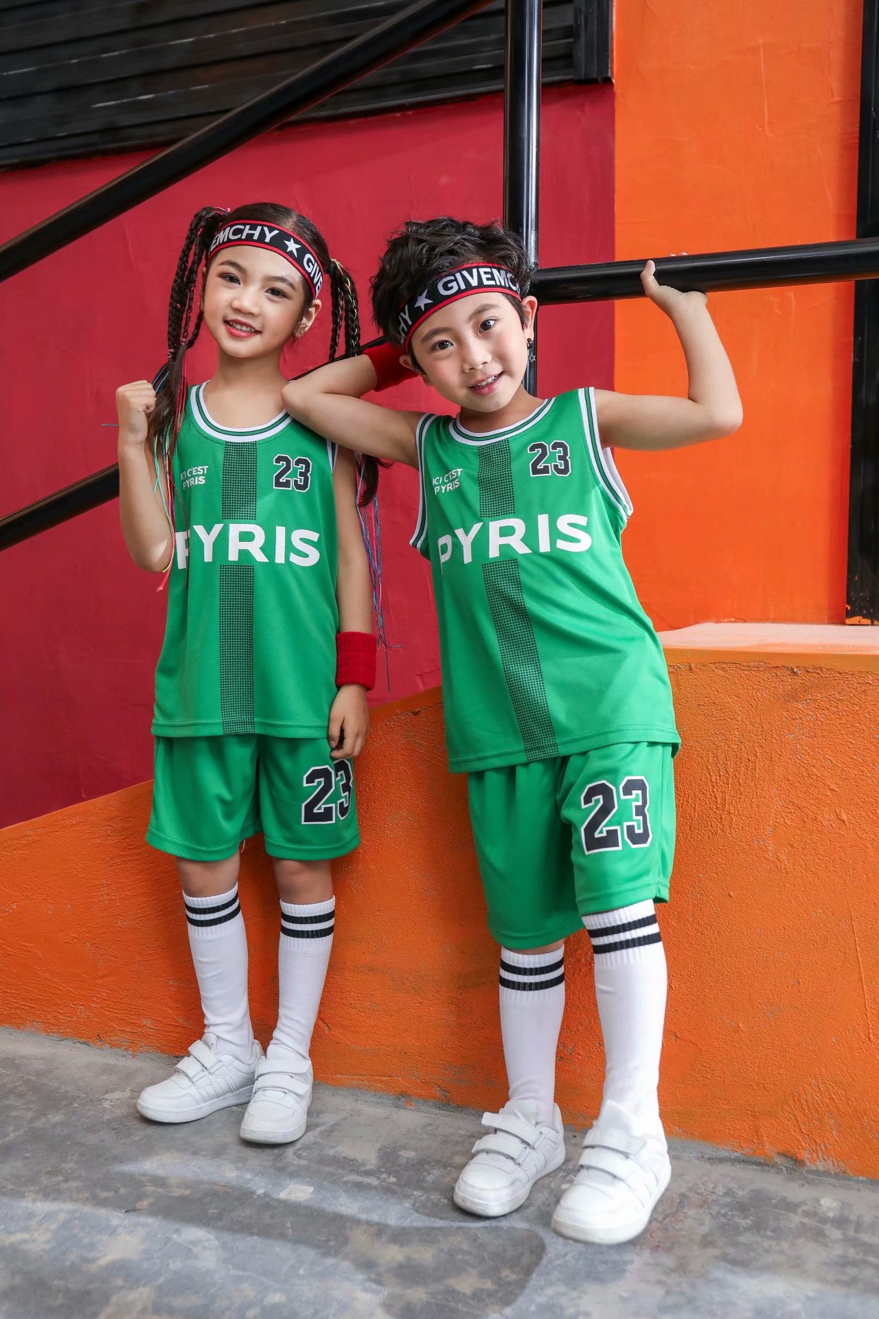 Picture of Children's Basketball Suit suit Printing Training Suit for Primary School Students Girls Boys Kindergarten Baby Performance Suit Basketball Jersey