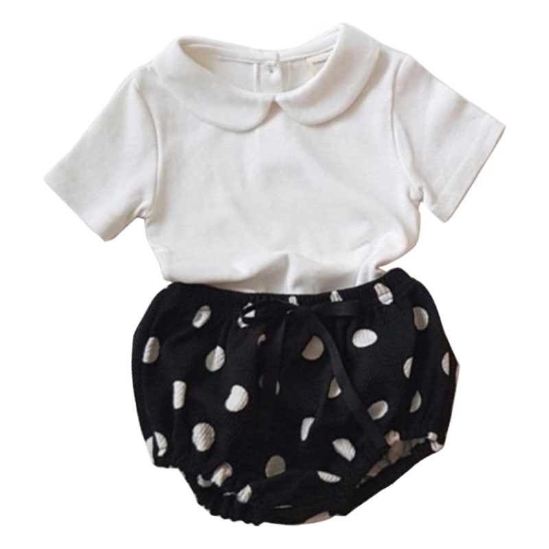 In Stock Korean Summer Boys and Girls Baby Suit Round Neck Short-sleeved T-shirt All-match Half-sleeved Pants Big Pp Bread Pants Children's Set