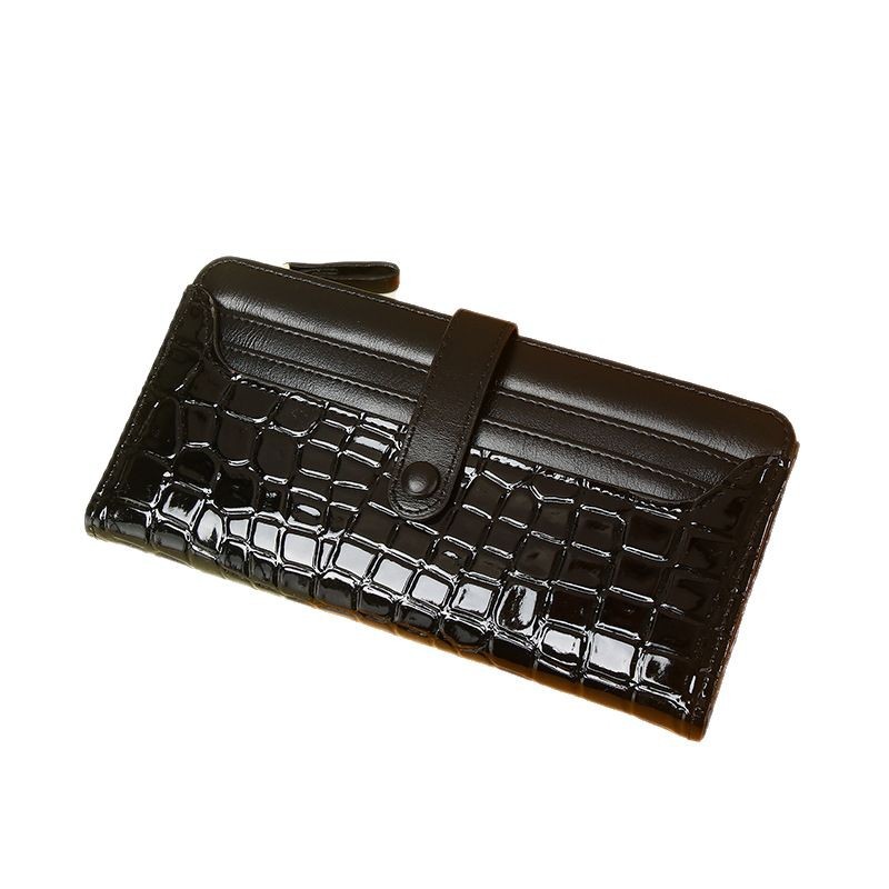 Picture of Cross-Border New Wallet Crocodile Pattern Zipper Multi-Card Slot Solid Color Simple Wallet Long High-End Large-Capacity Wallet