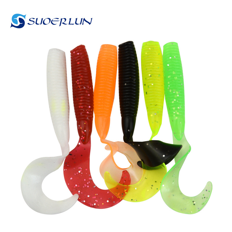 Picture of Wholesale Luya bait big tail worm Soft Bait 10cm 8G imitation bait single tail soft worm bait single tail tail tail worm