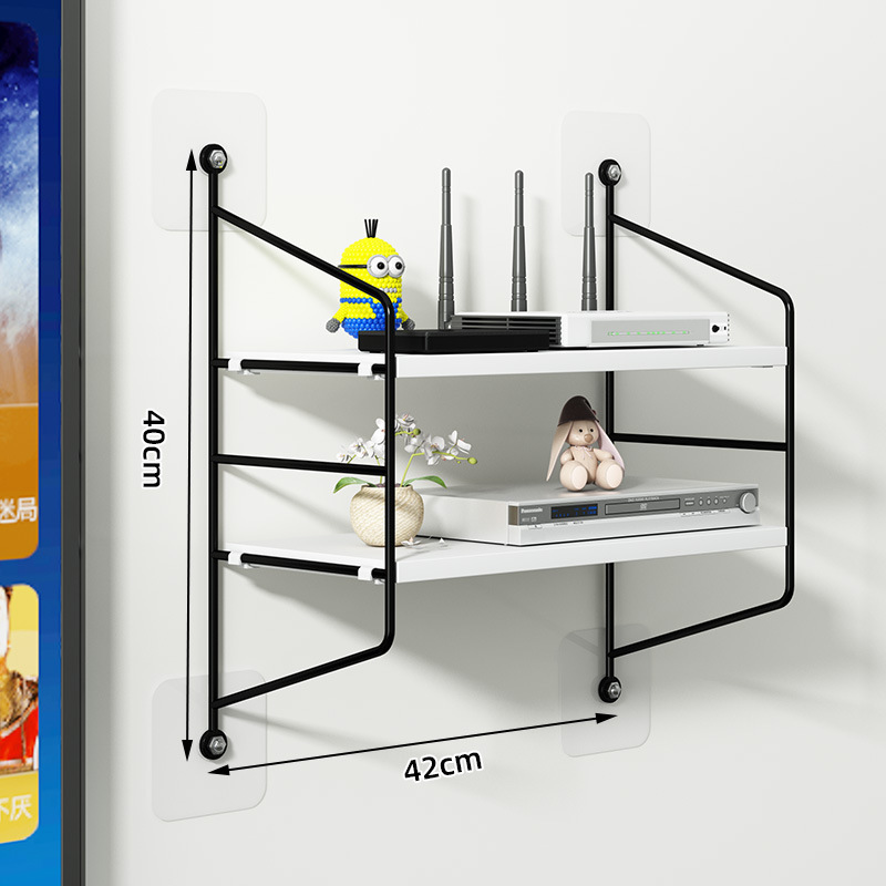 Picture of Cross-Border Wholesale Router Storage Rack for Tv Set-Top Boxes, Wall-Mounted Wifi Storage Rack Without Drilling